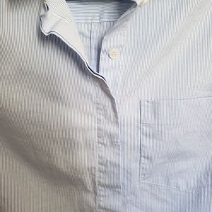 H&M Womens Dress Shirt Blue and White Pin stripe